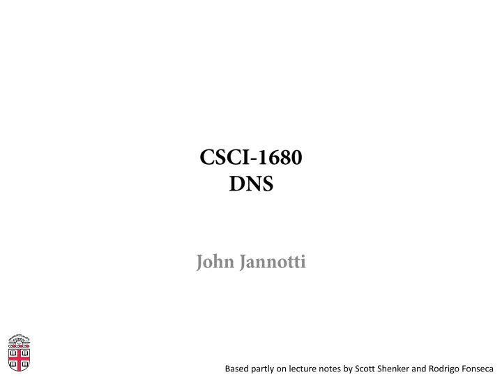 based partly on lecture notes by scott shenker n.w