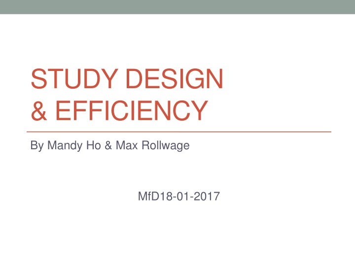 study design efficiency n.w