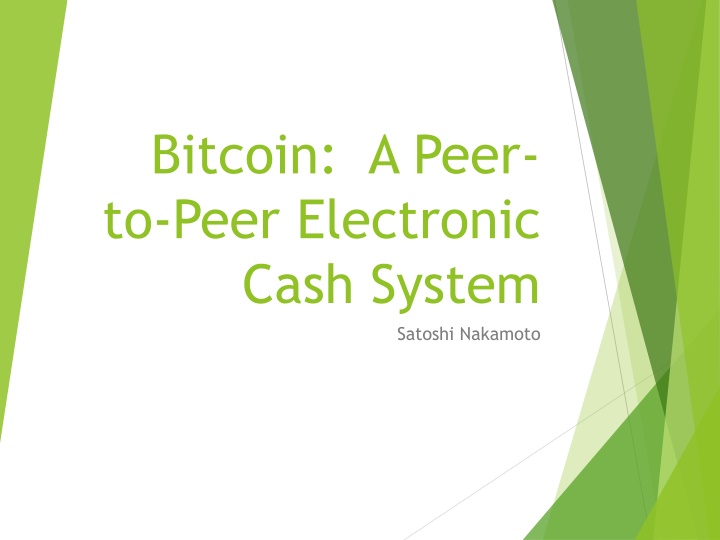 bitcoin a peer to peer electronic cash system n.w