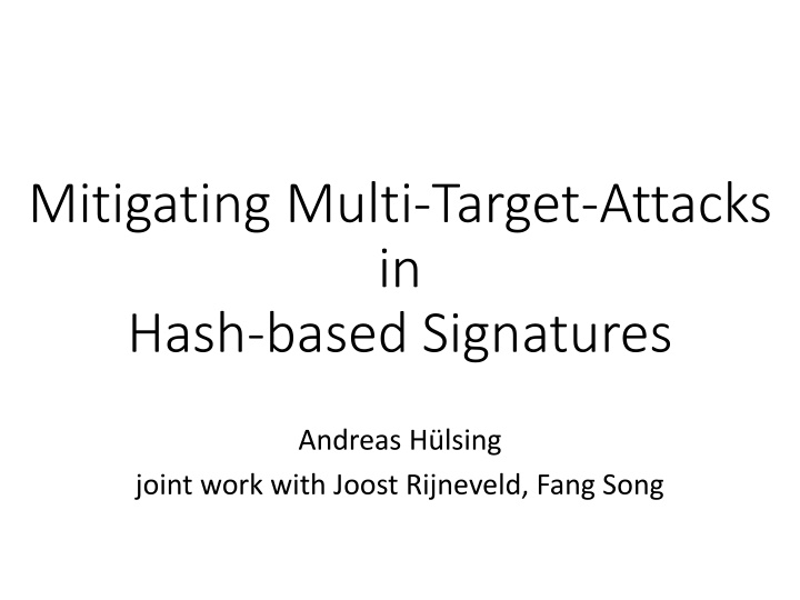 mitigating multi target attacks in hash based n.w