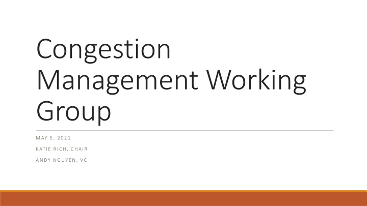 congestion management working group n.w