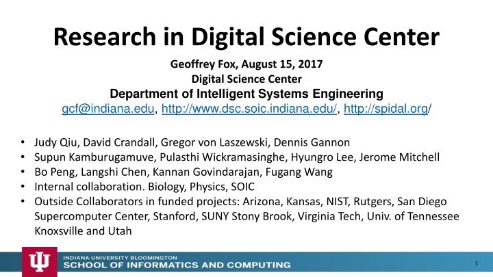 research in digital science center n.w