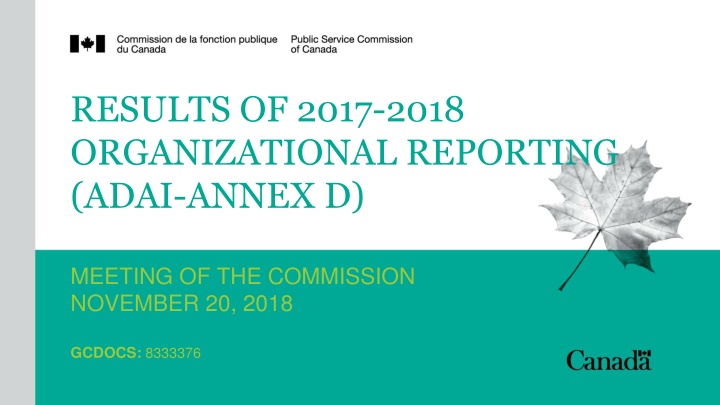 results of 2017 2018 organizational reporting n.w
