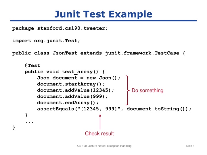 junit test example n.w