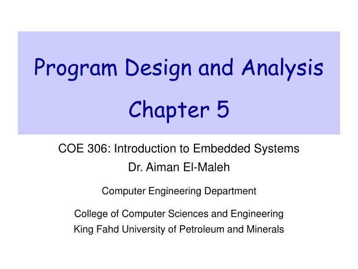 program design and analysis n.w