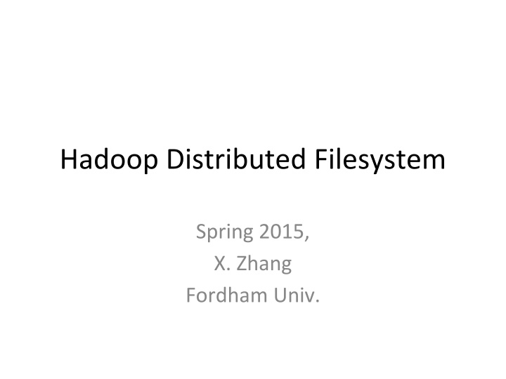 hadoop distributed filesystem n.w