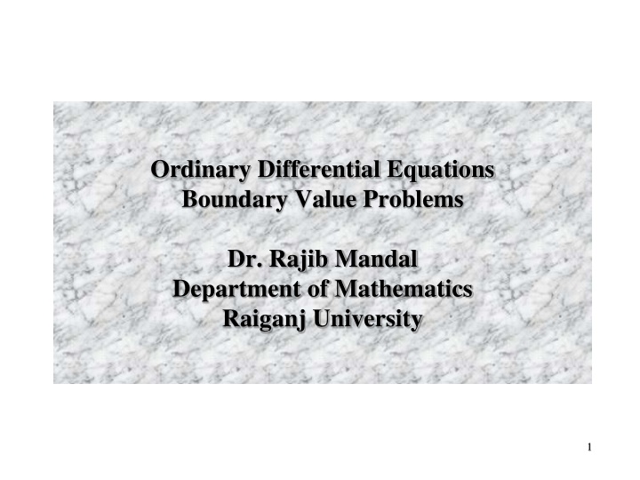 ordinary differential equations boundary value n.w