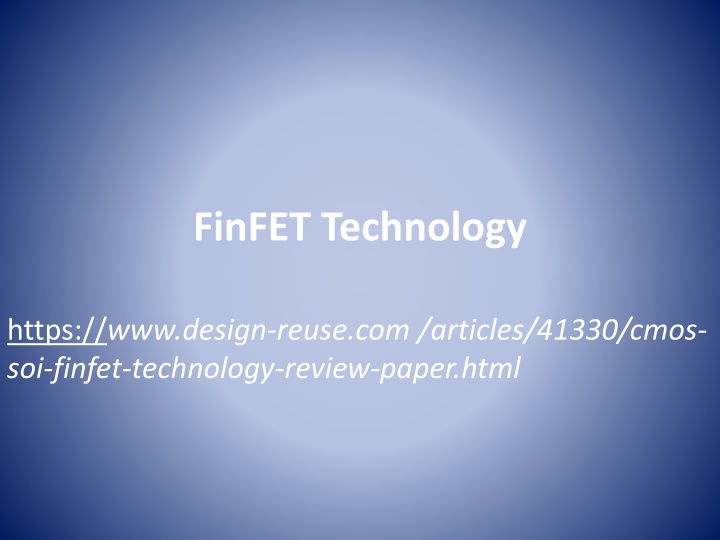 finfet technology n.w