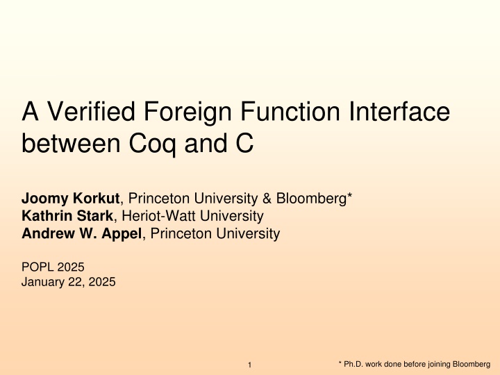 a verified foreign function interface between n.w