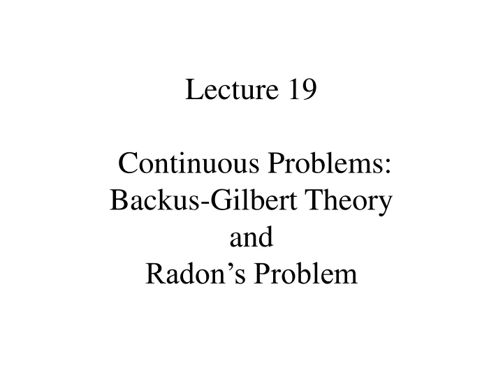 lecture 19 n.w