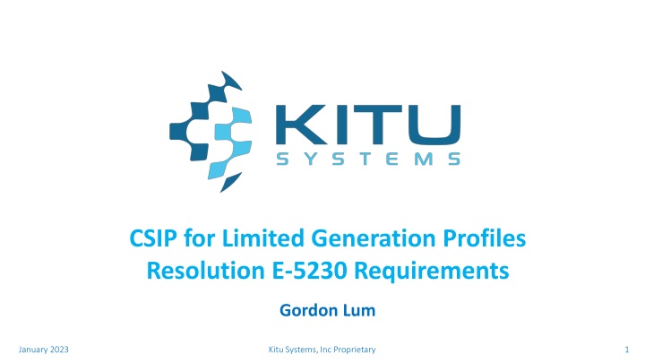 csip for limited generation profiles resolution n.w