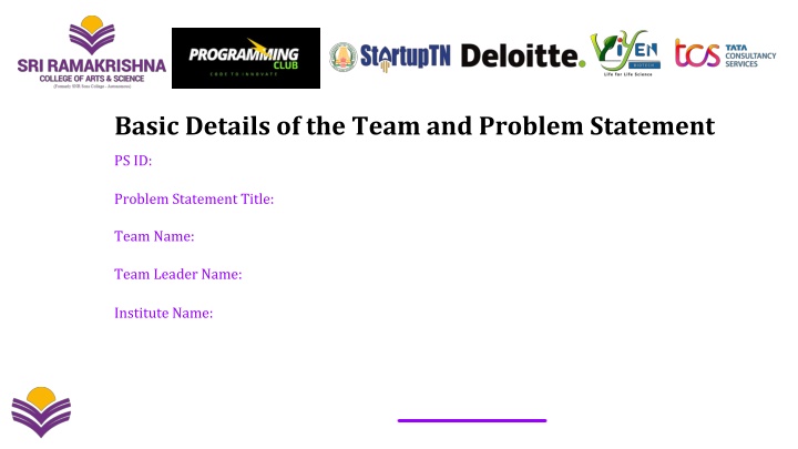 basic details of the team and problem statement n.w