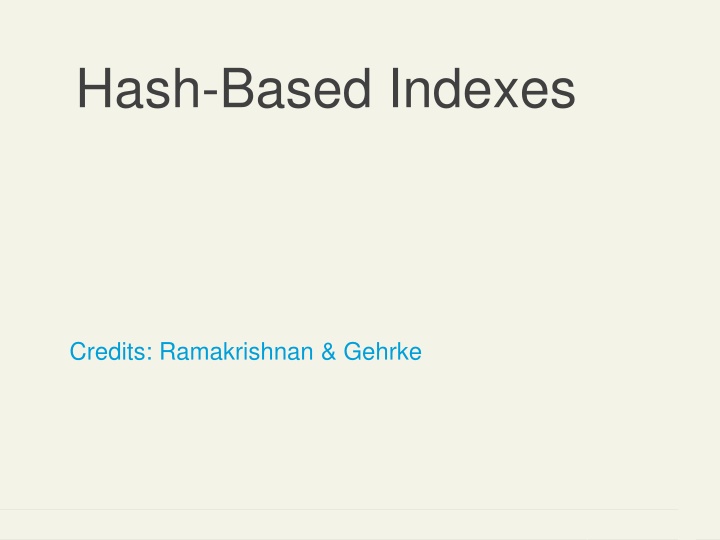 hash based indexes n.w