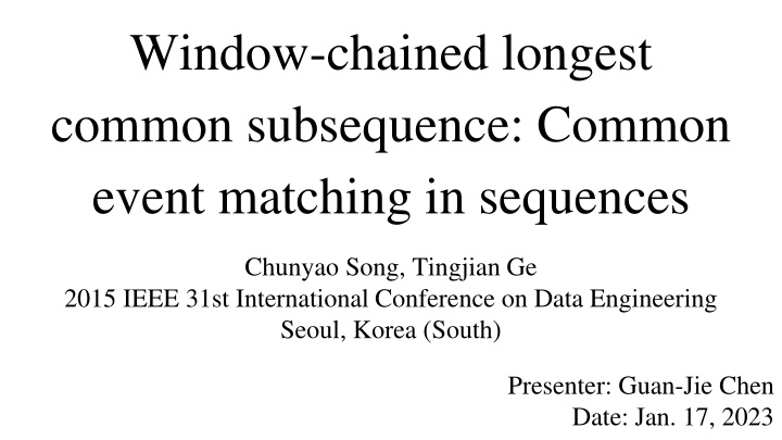 window chained longest common subsequence common n.w
