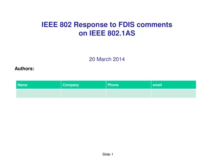 ieee 802 response to fdis comments on ieee 802 1as n.w