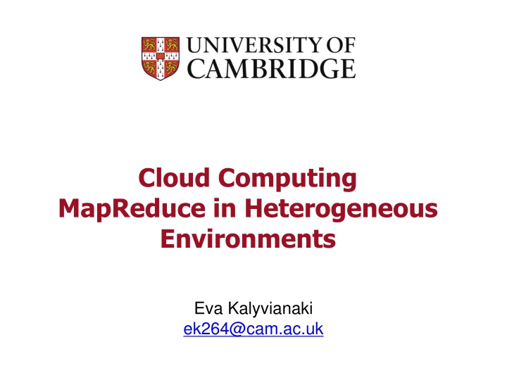 cloud computing mapreduce in heterogeneous n.w