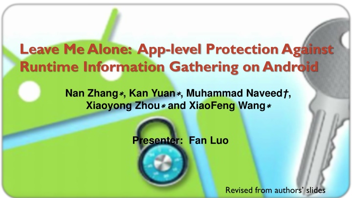 App-level Protection Against Runtime Information Gathering on Android