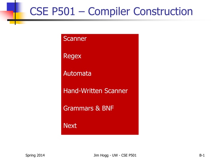 cse p501 compiler construction n.w