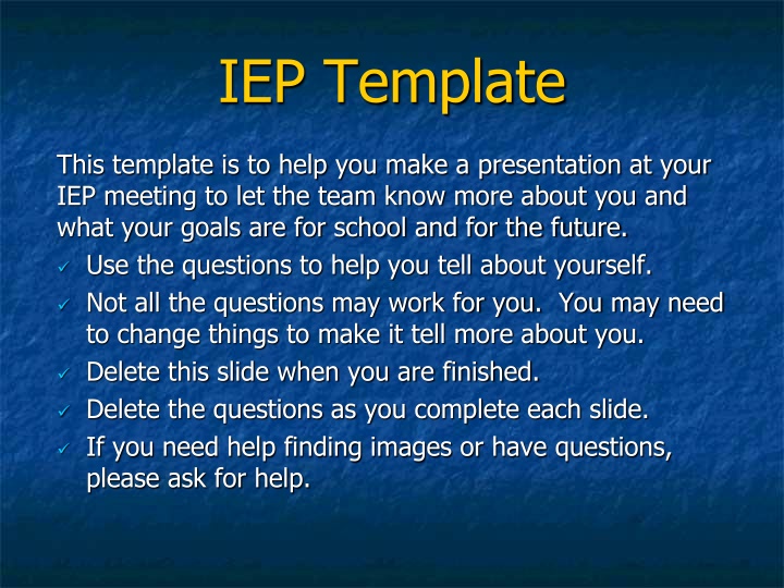 iep template n.w