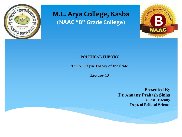 Origin Theory of the State Lecture