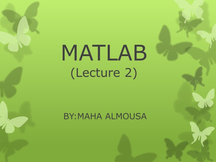 matlab lecture 2 n.w