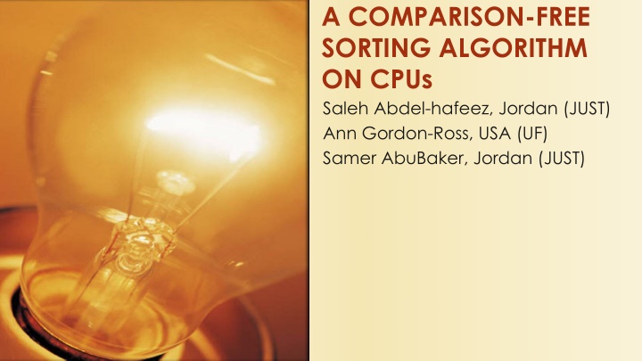 a comparison free sorting algorithm on cpus n.w