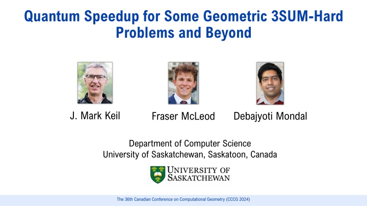 quantum speedup for some geometric 3sum hard n.w