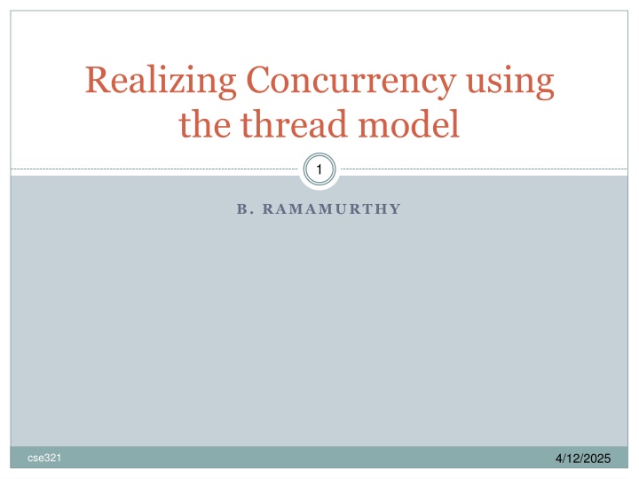 realizing concurrency using the thread model n.w