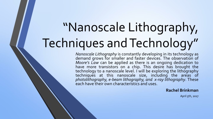 nanoscale lithography techniques and technology n.w
