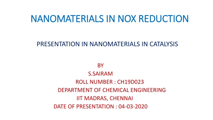 nanomaterials in nox reduction nanomaterials n.w