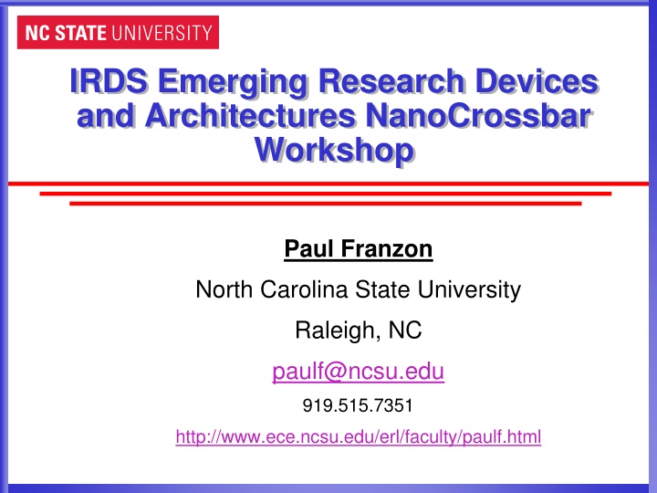 irds emerging research devices and architectures n.w