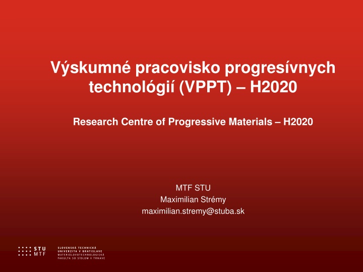 v skumn pracovisko progres vnych technol gi vppt n.w