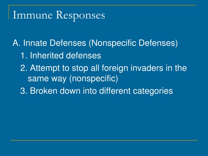 Overview of Innate Immune Responses