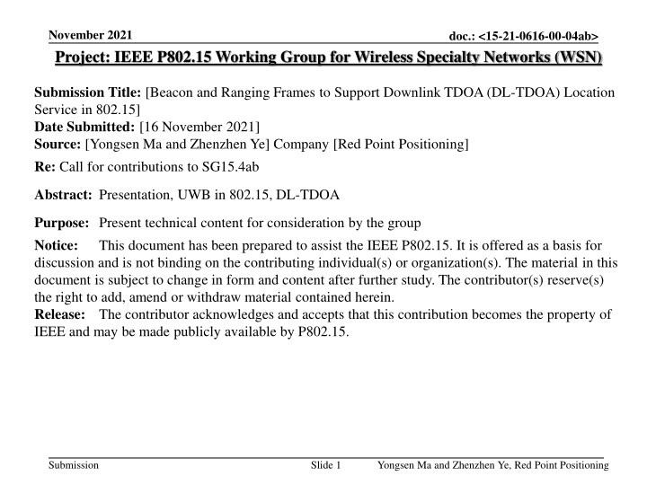 november 2021 project ieee p802 15 working group n.w