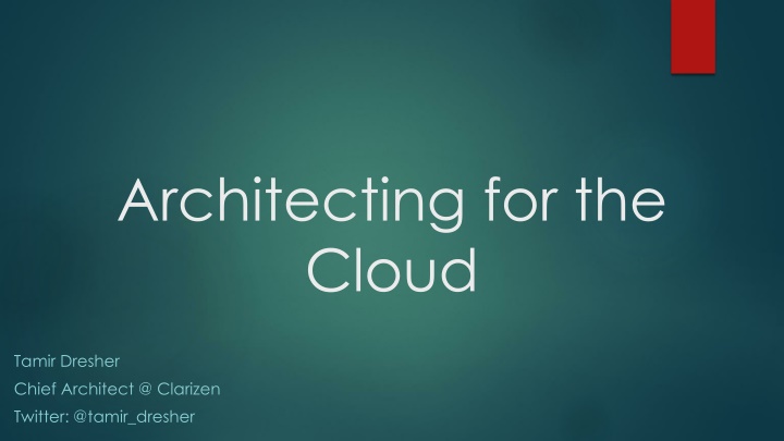 architecting for the cloud n.w