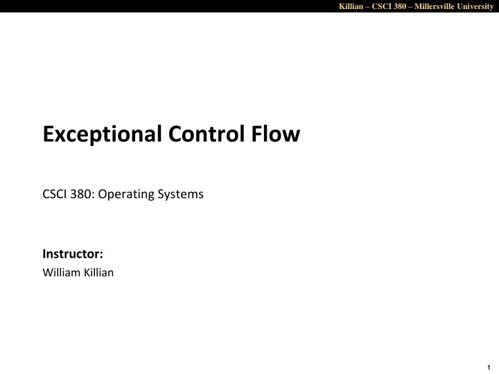 killian csci 380 millersville university n.w
