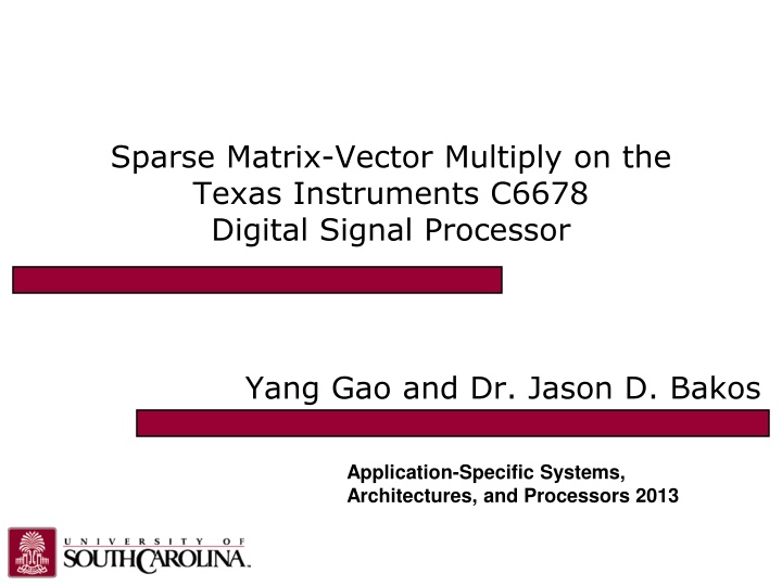 sparse matrix vector multiply on the texas n.w