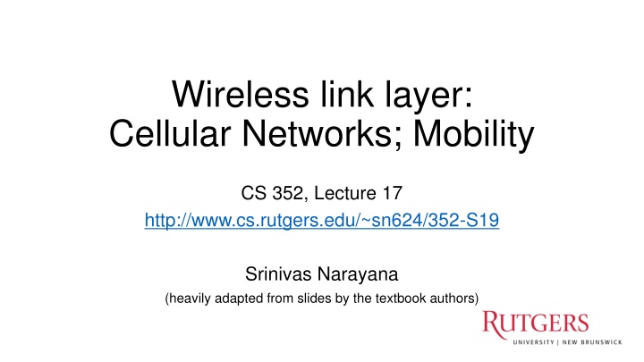 wireless link layer cellular networks mobility n.w