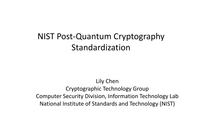 nist post quantum cryptography standardization n.w