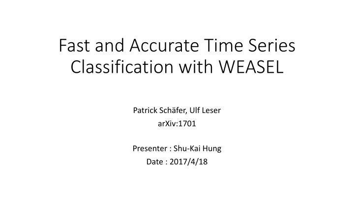fast and accurate time series classification with n.w
