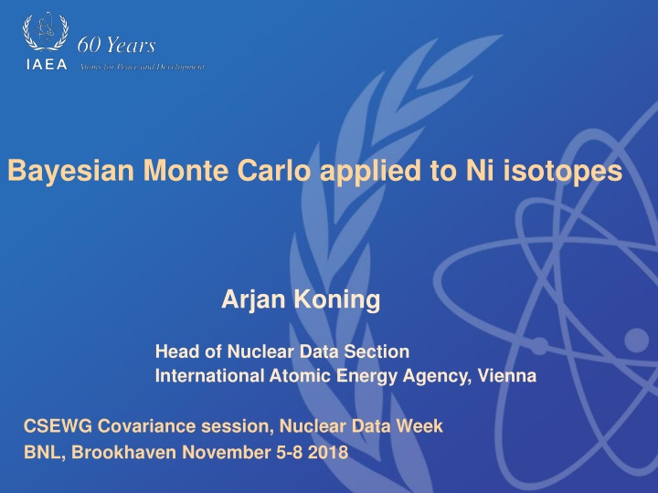 bayesian monte carlo applied to ni isotopes n.w