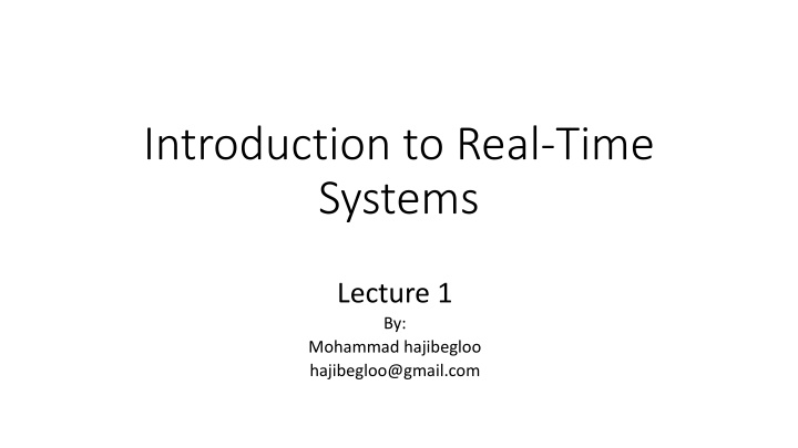 introduction to real time systems n.w