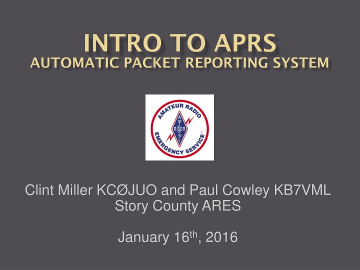 intro to aprs automatic packet reporting system n.w