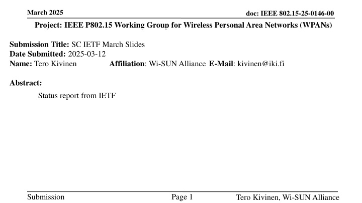 march 2025 project ieee p802 15 working group n.w