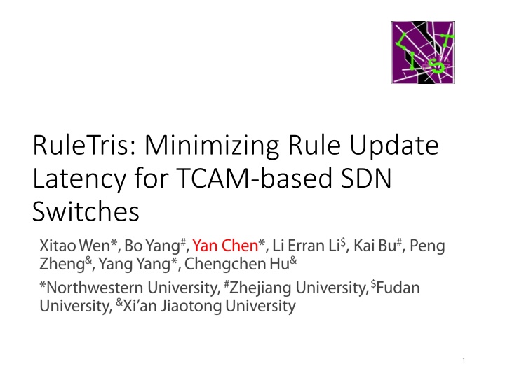 ruletris minimizing rule update latency for tcam n.w