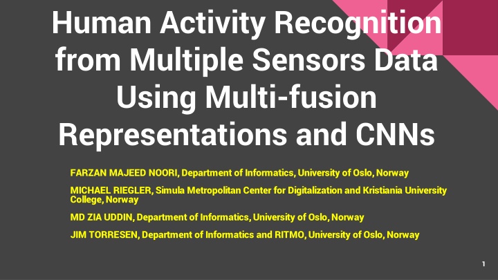 human activity recognition from multiple sensors n.w