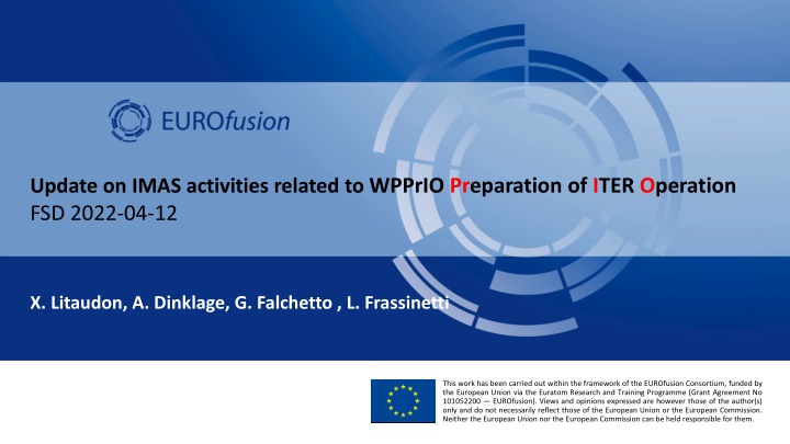 update on imas activities related to wpprio n.w