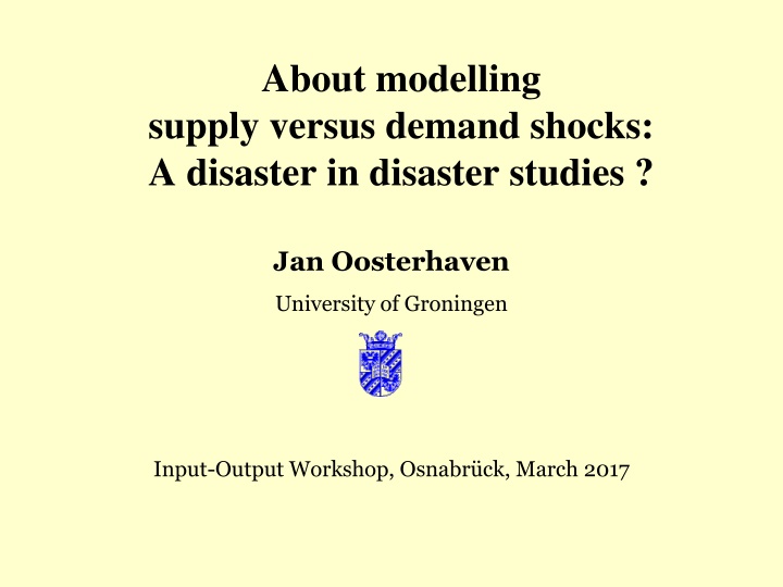about modelling supply versus demand shocks n.w