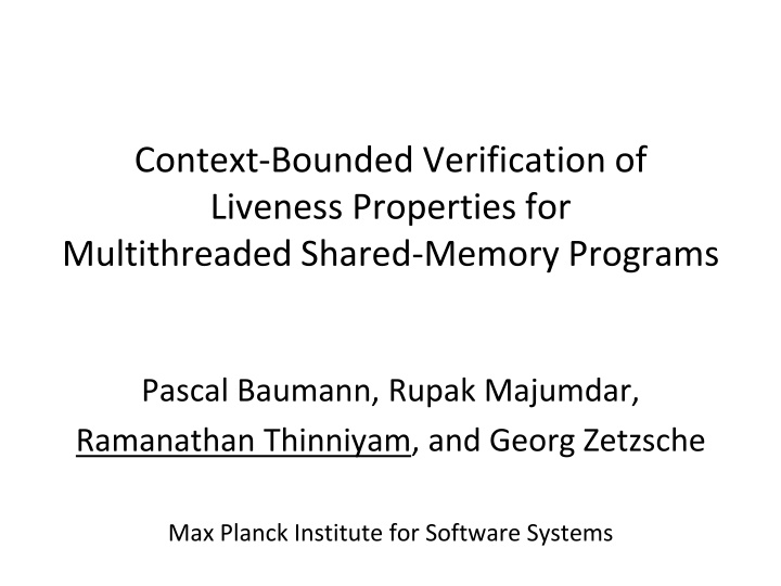 context bounded verification of liveness n.w