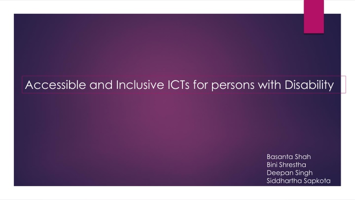 accessible and inclusive icts for persons with n.w